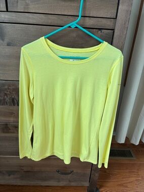 Neon Columbia  Yellow Long Sleeve Performance Top